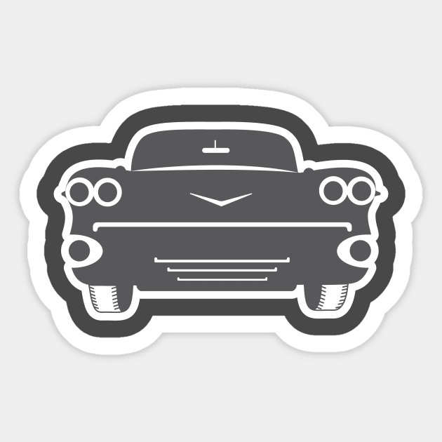 Sports Car Sticker front view vector illustration. Vehicle transportation icon concept. Sports racing car sticker design logo with shadow. Sticker by AlviStudio